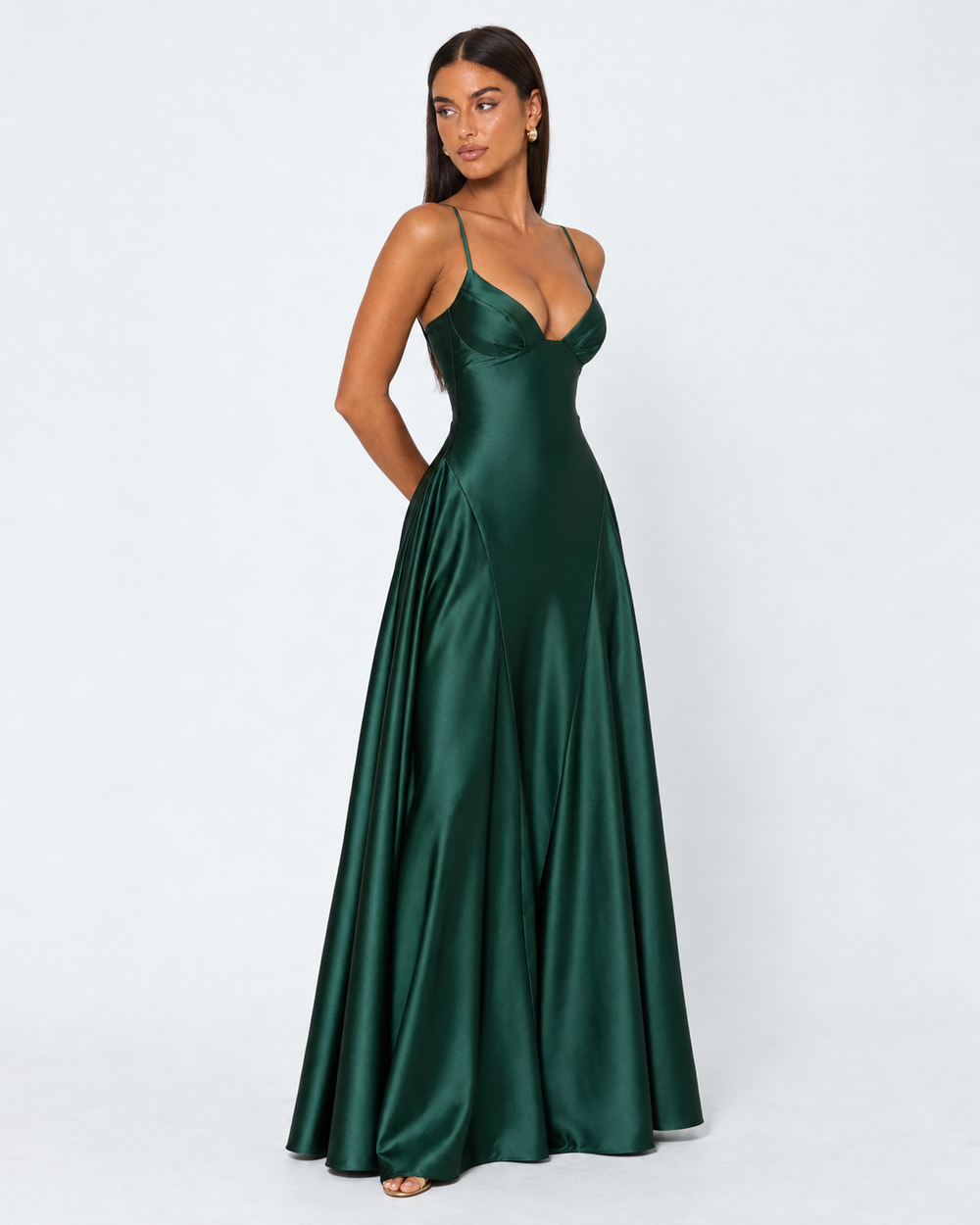 Vestido Largo de Satén Romance de Medianoche