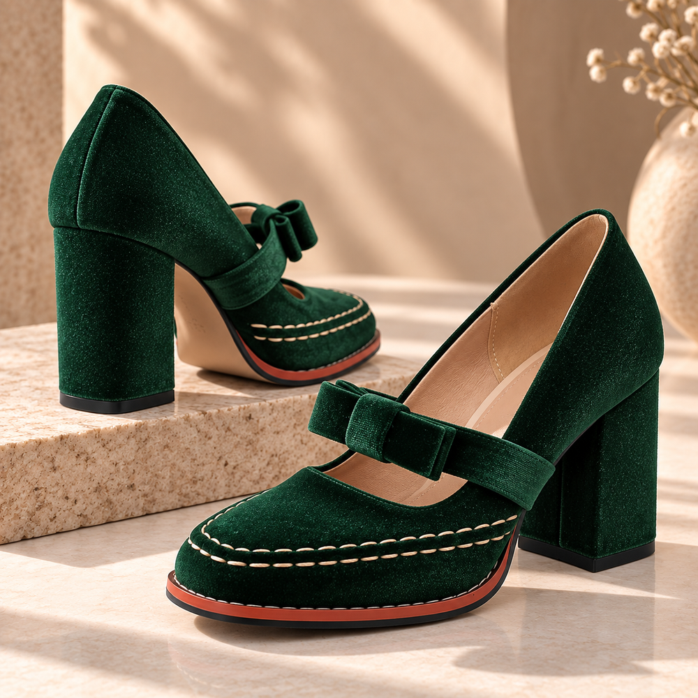 Tacones de terciopelo