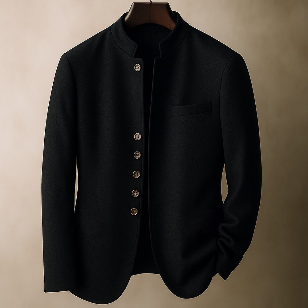 Matteo | Chaqueta de Lana con Cuello Mao