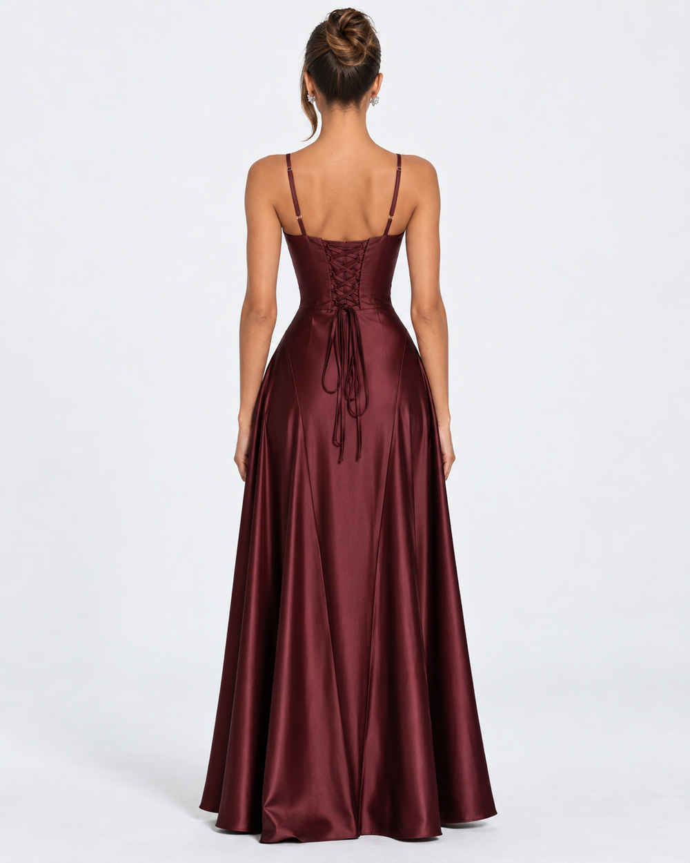 Vestido Largo de Satén Romance de Medianoche