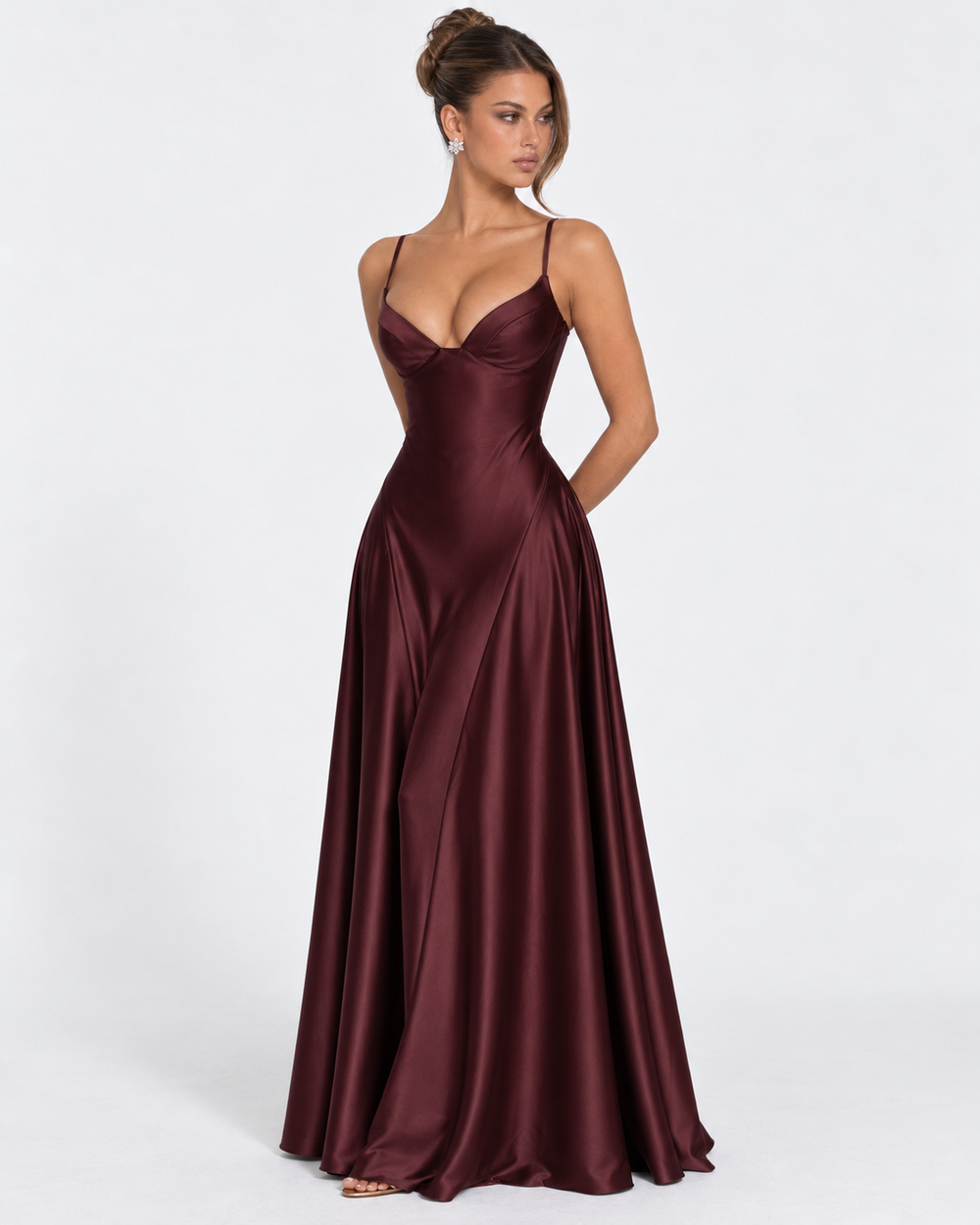 Vestido Largo de Satén Romance de Medianoche