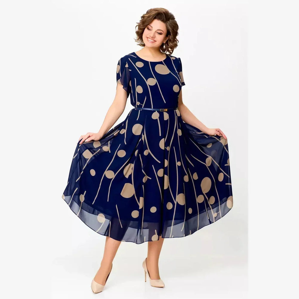 IVY - VESTIDO MIDI DE GASA A TOPOS