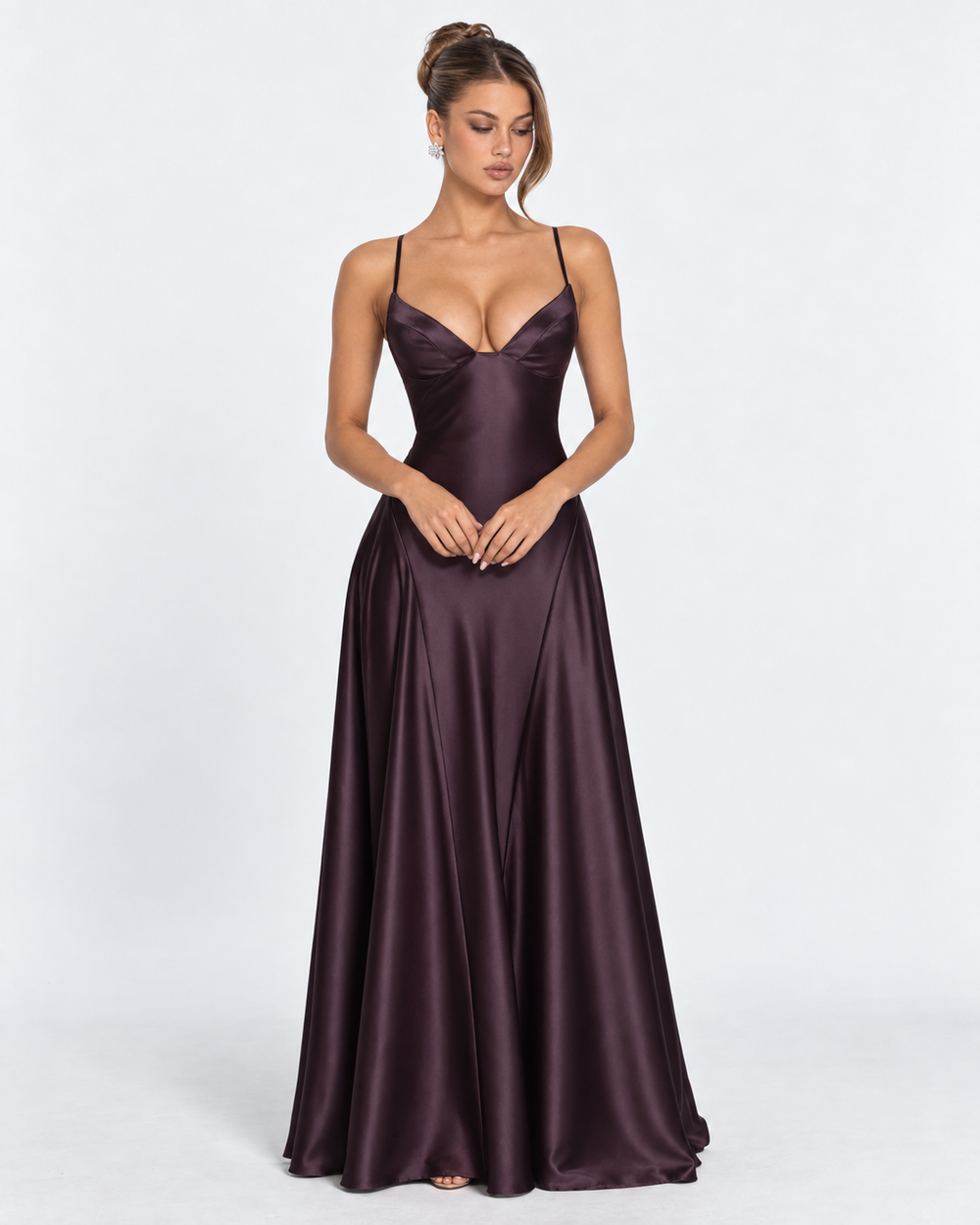 Vestido Largo de Satén Romance de Medianoche