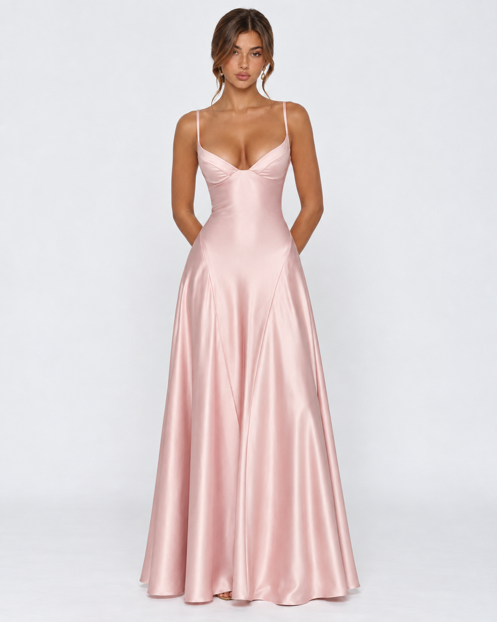 Vestido Largo de Satén Romance de Medianoche