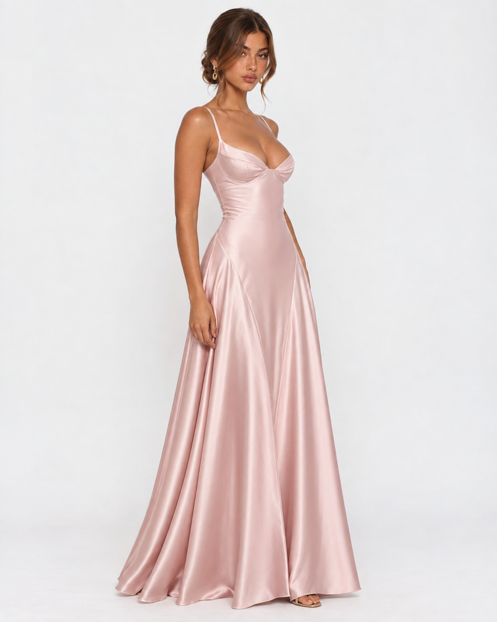 Vestido Largo de Satén Romance de Medianoche