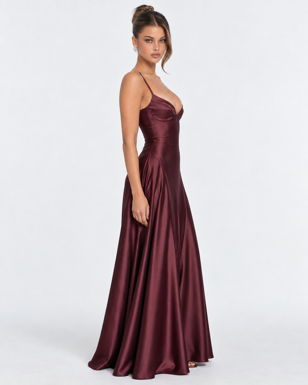 Vestido Largo de Satén Romance de Medianoche