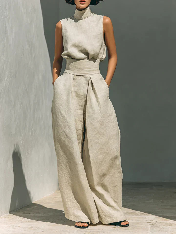 FLOR - CONJUNTO MINIMALISTA DE ALGODÓN Y LINO