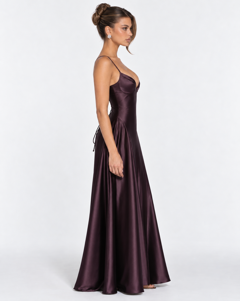 Vestido Largo de Satén Romance de Medianoche