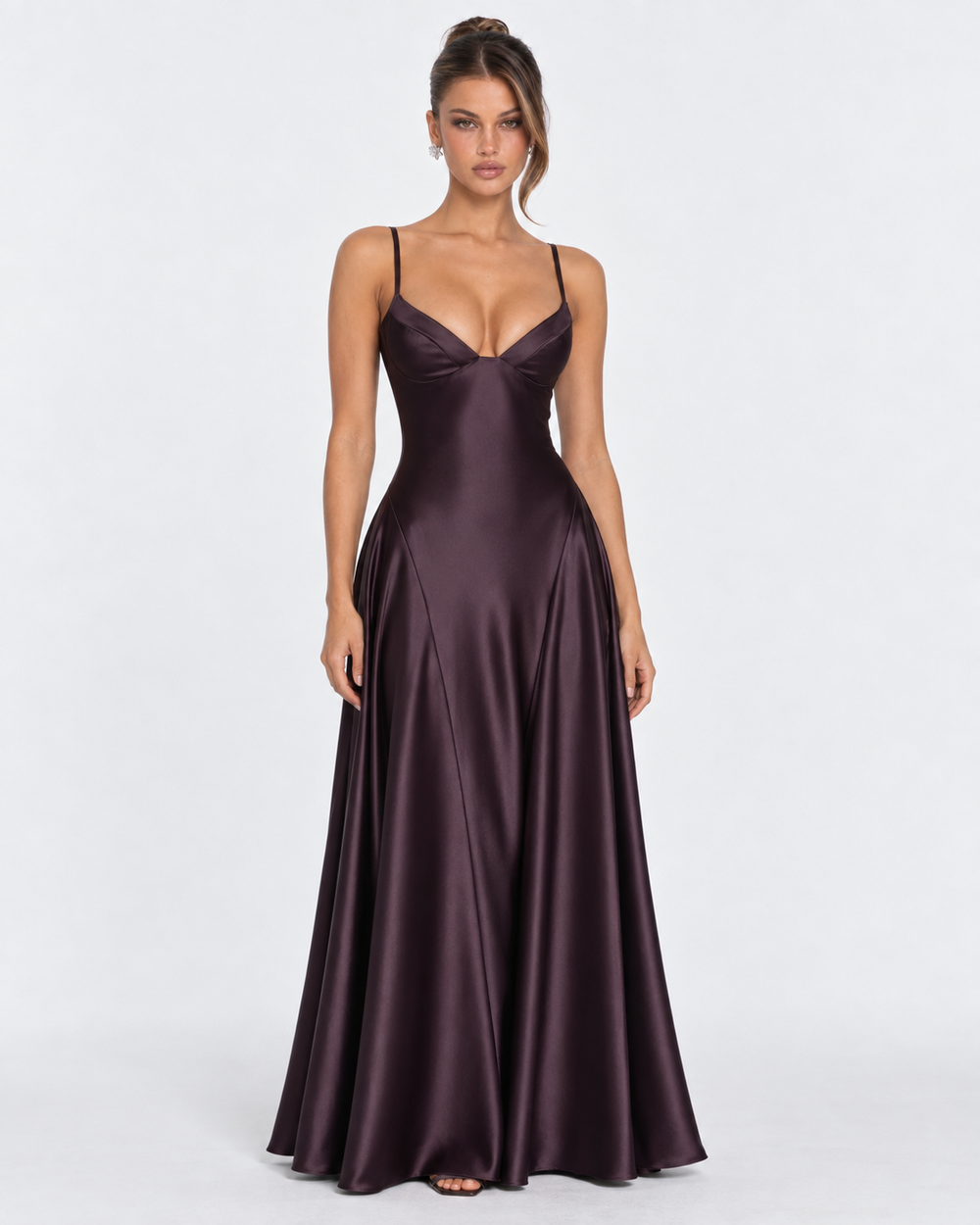 Vestido Largo de Satén Romance de Medianoche