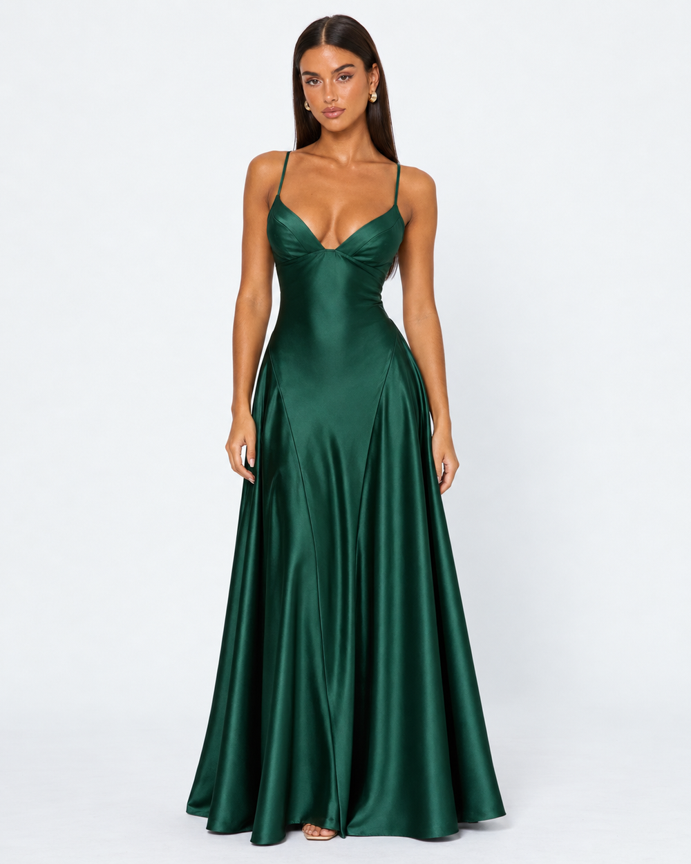 Vestido Largo de Satén Romance de Medianoche