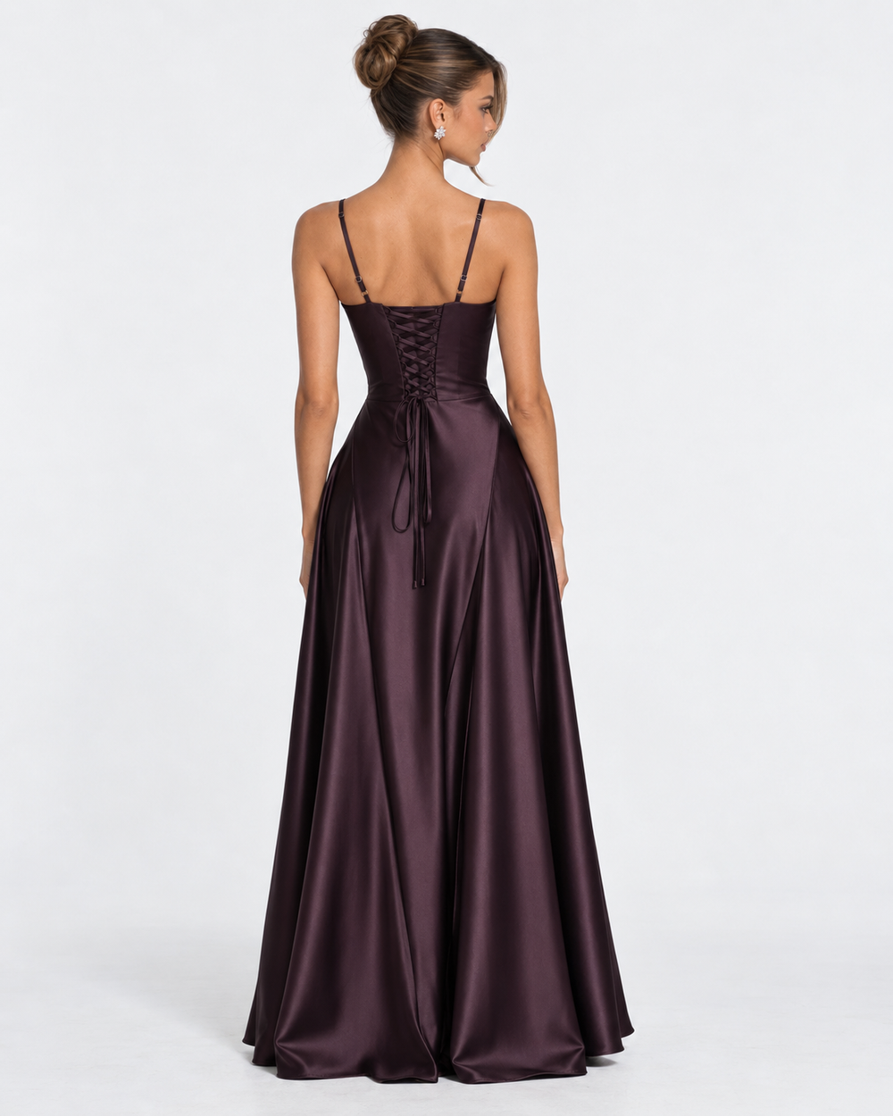 Vestido Largo de Satén Romance de Medianoche