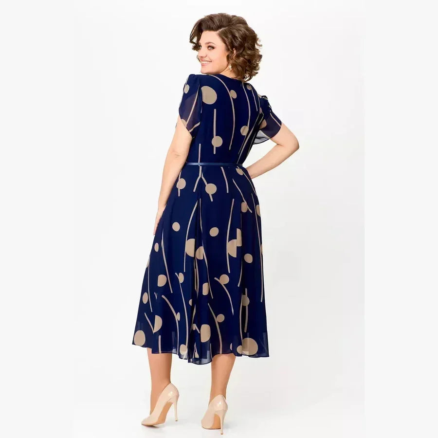 IVY - VESTIDO MIDI DE GASA A TOPOS