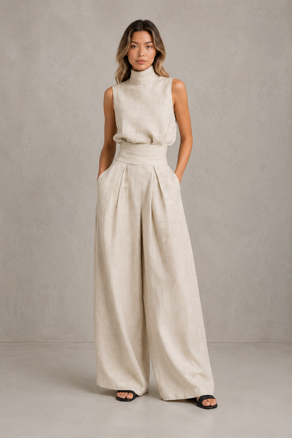 FLOR - CONJUNTO MINIMALISTA DE ALGODÓN Y LINO