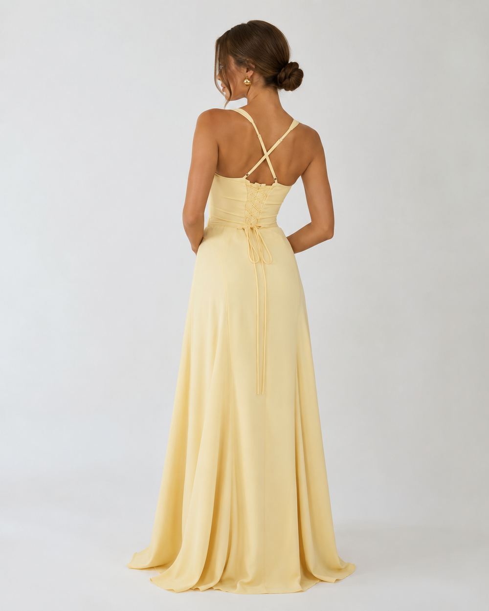 Vestido Largo Corsé Hora Dorada