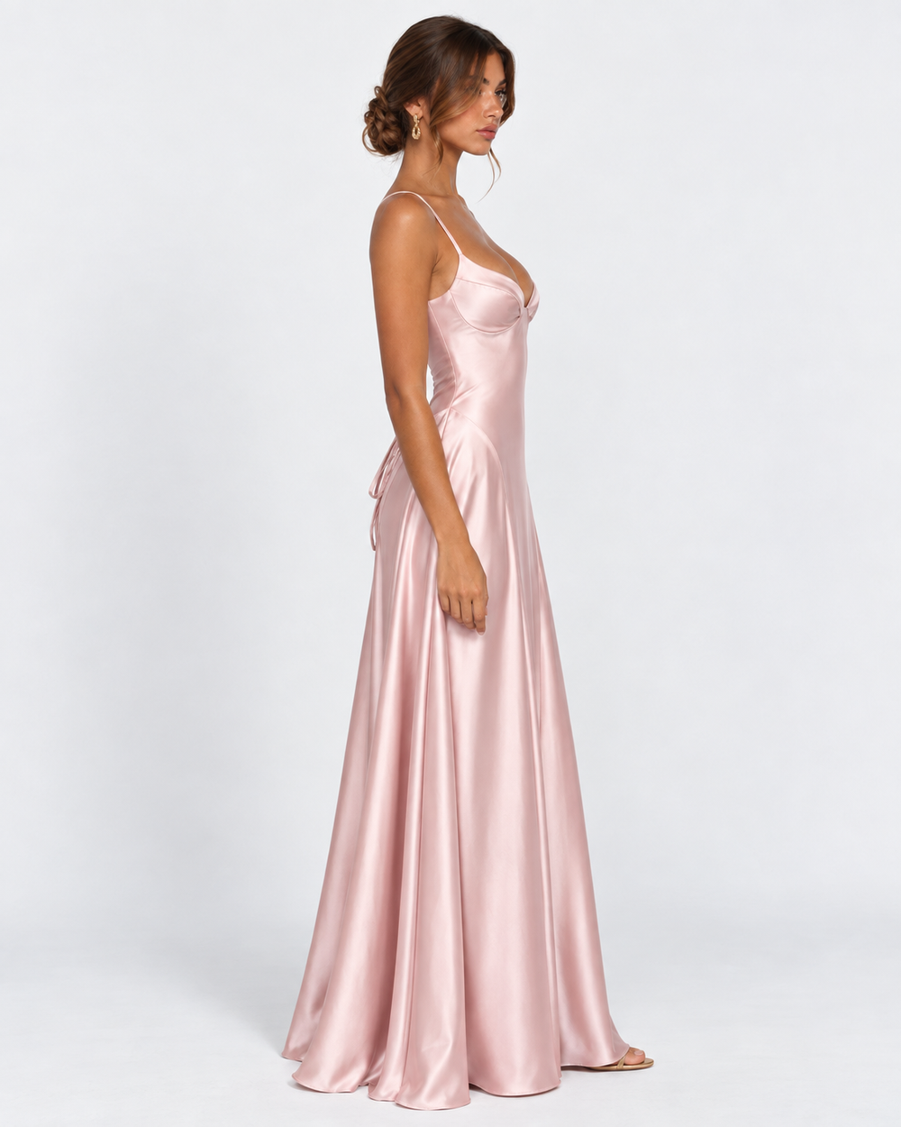 Vestido Largo de Satén Romance de Medianoche