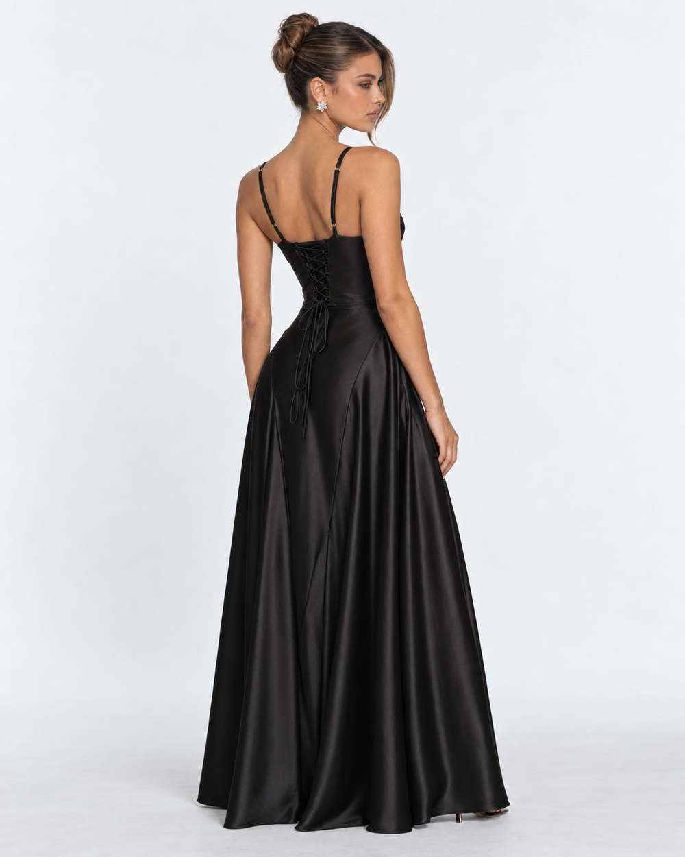 Vestido Largo de Satén Romance de Medianoche