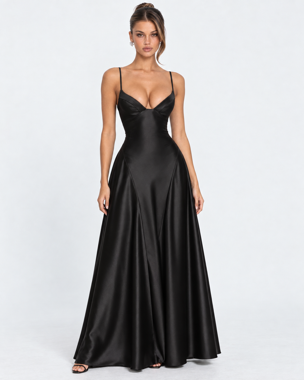 Vestido Largo de Satén Romance de Medianoche