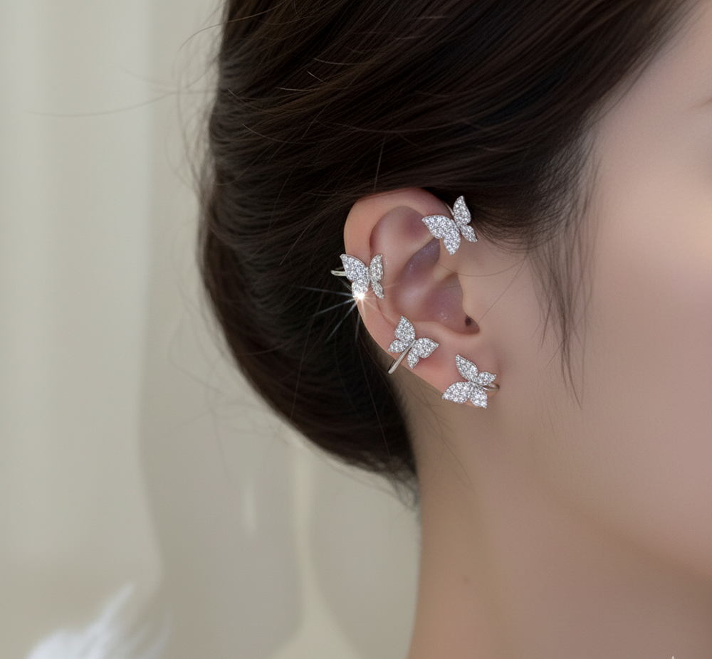 Cuff per Orecchio a Farfalla Celestia – Paio
