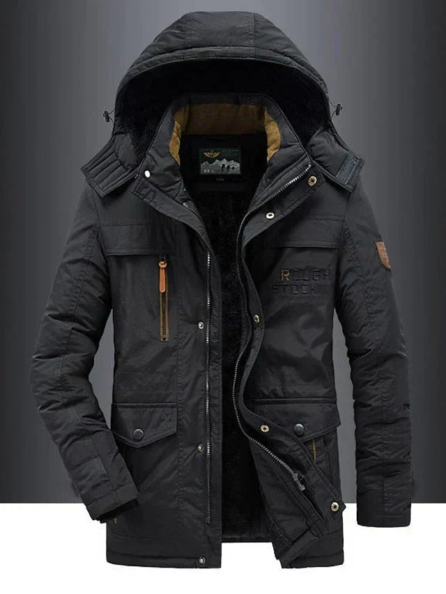Simón | Abrigo de Invierno para Hombre de Forro Polar Caliente de Mezcla de Lana Premium