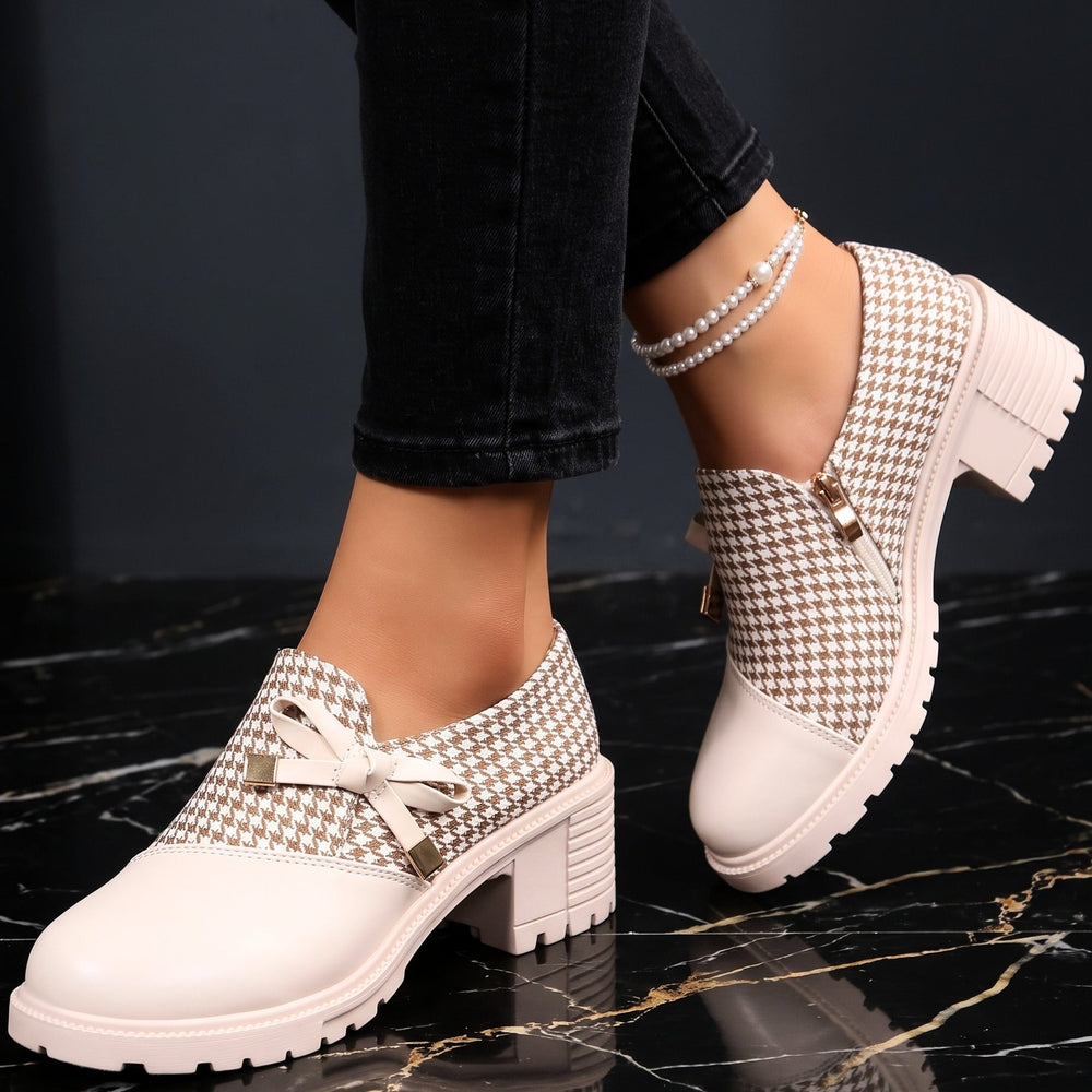 Mocasines de pata de gallo con lazo