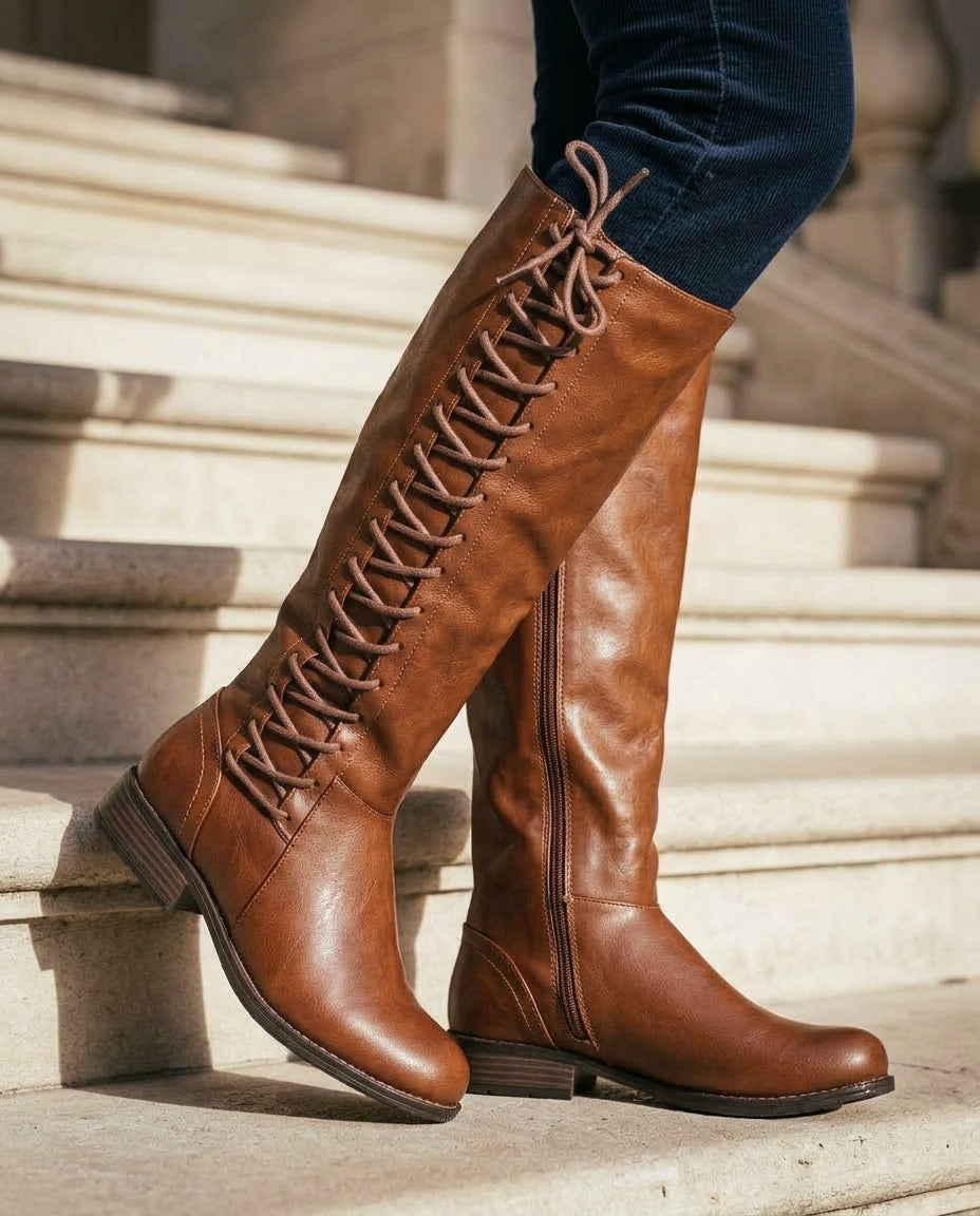 Botas altas con cordones