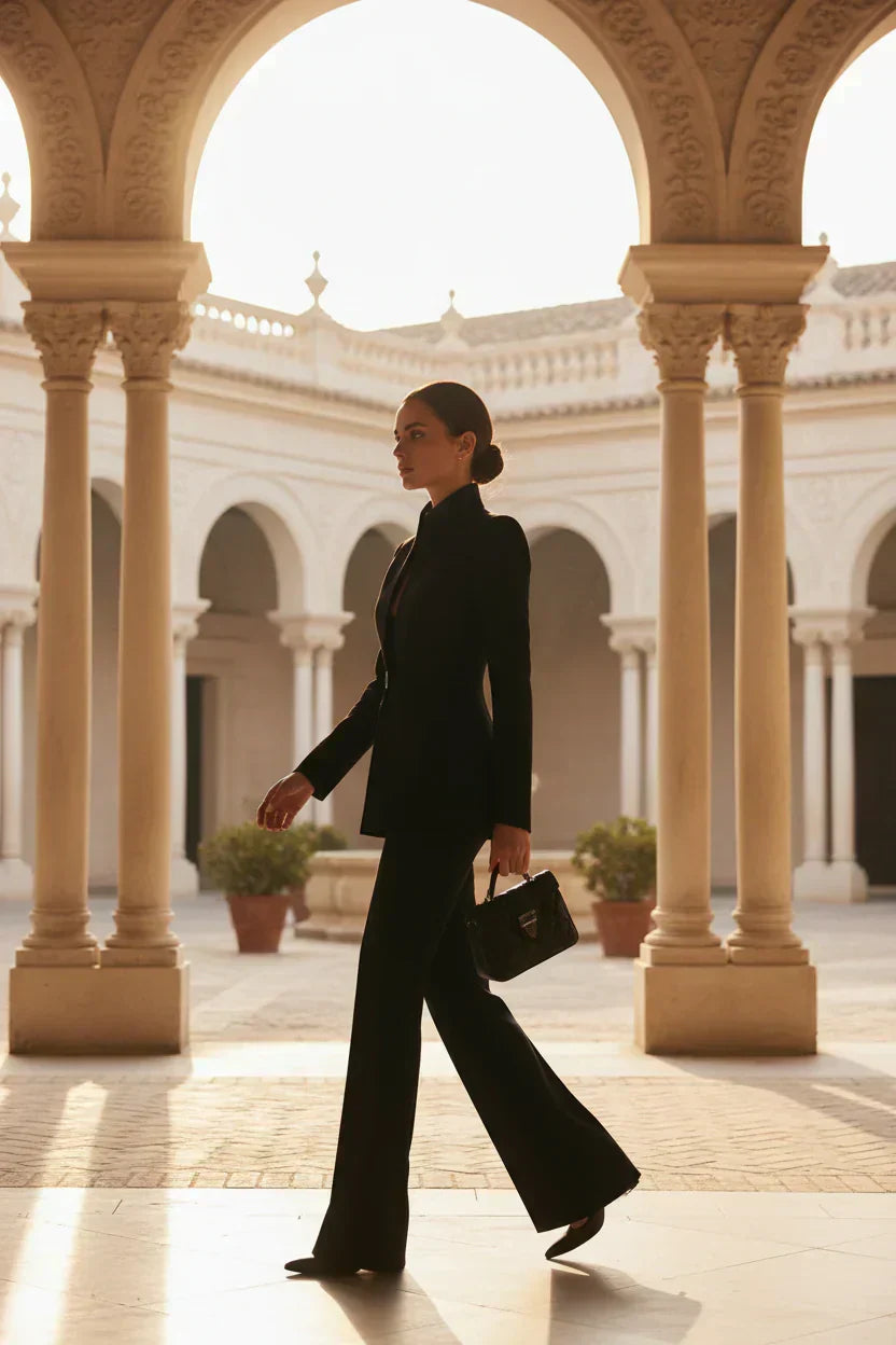 GIA - CONJUNTO ELEGANTE CON BLAZER Y PANTALÓN PALAZZO