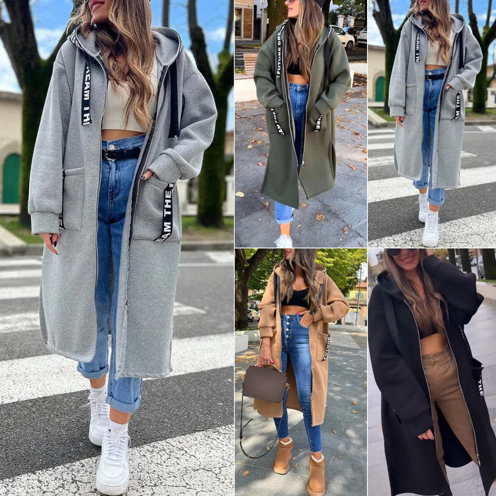 Abrigo sudadera oversize con capucha para mujer