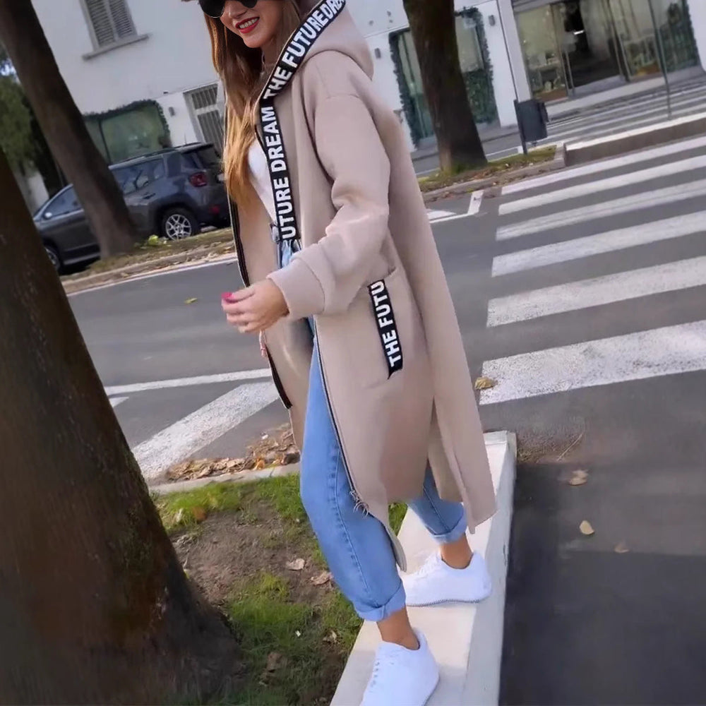 Abrigo sudadera oversize con capucha para mujer