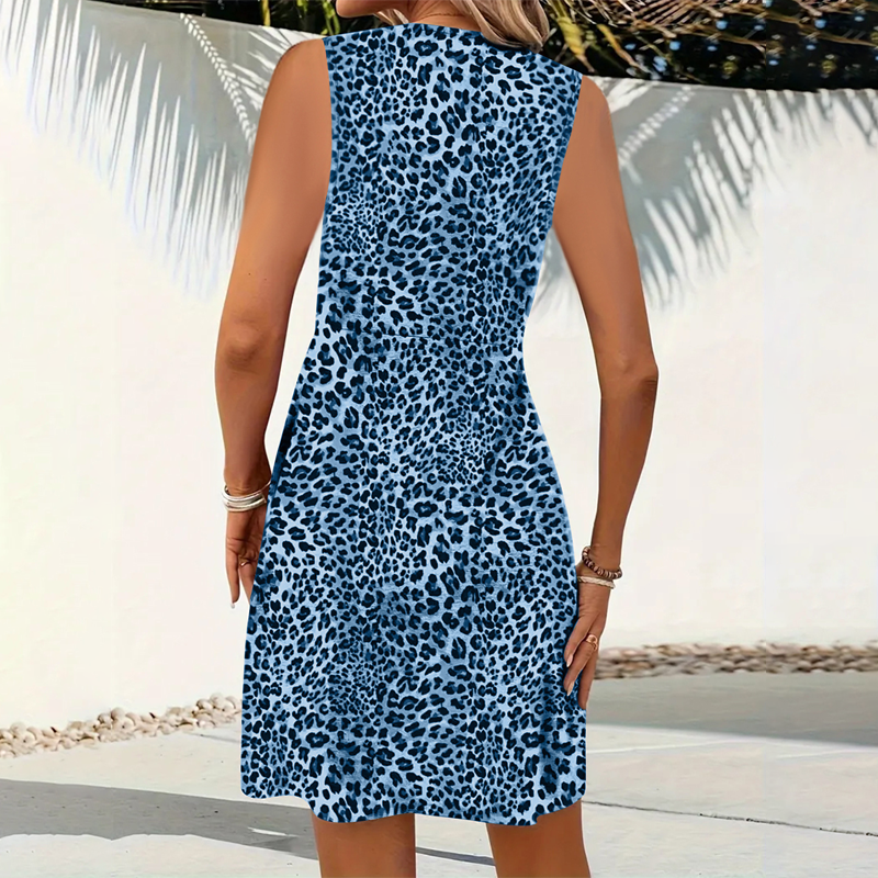 Vestido de mujer con escote en V y estampado de leopardo – atrevido, favorecedor y versátil
