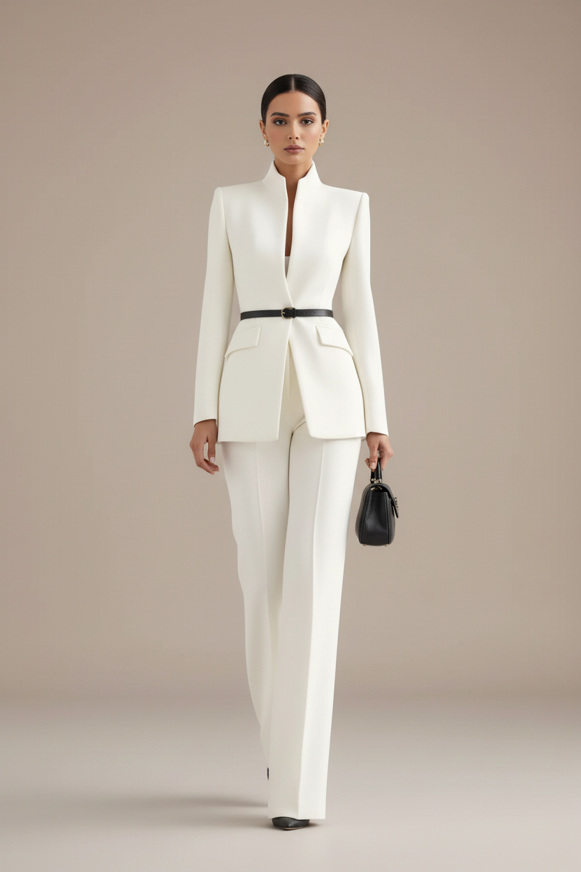GIA - CONJUNTO ELEGANTE CON BLAZER Y PANTALÓN PALAZZO